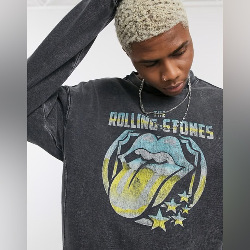 PULL & BEAR Rolling Stones graphic crewneck
